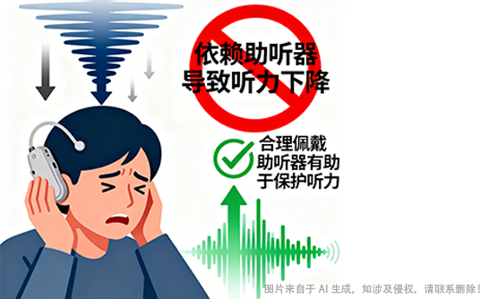 佩戴助听器会导致听力继续下降吗